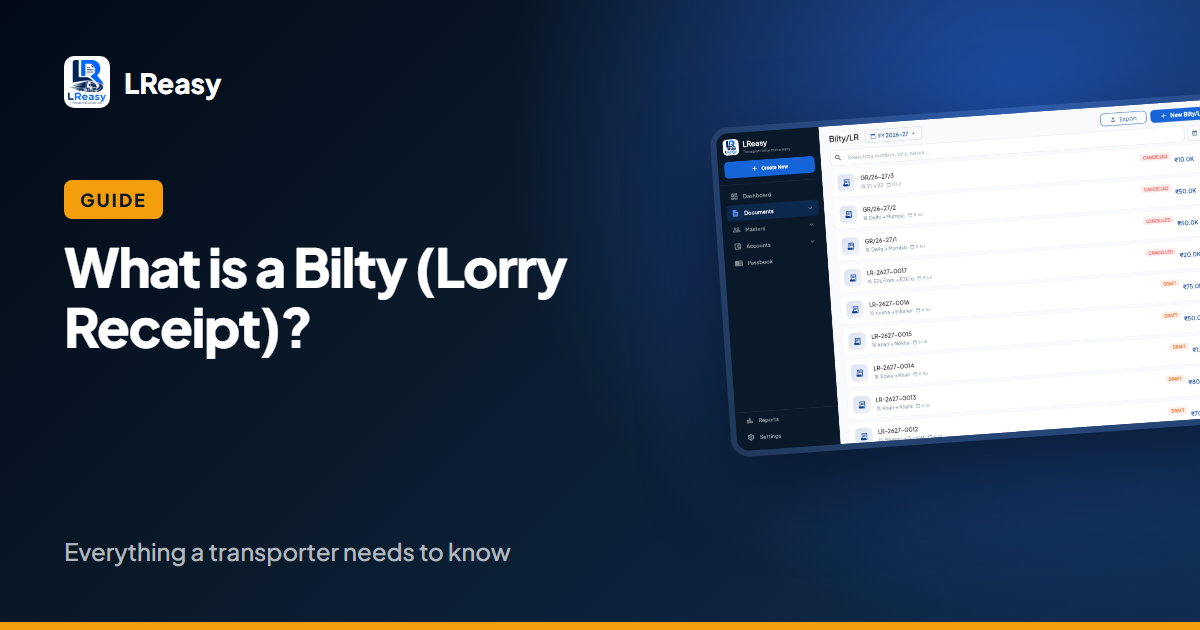 What is a Bilty (Lorry Receipt)? A Complete Guide for Transporters
